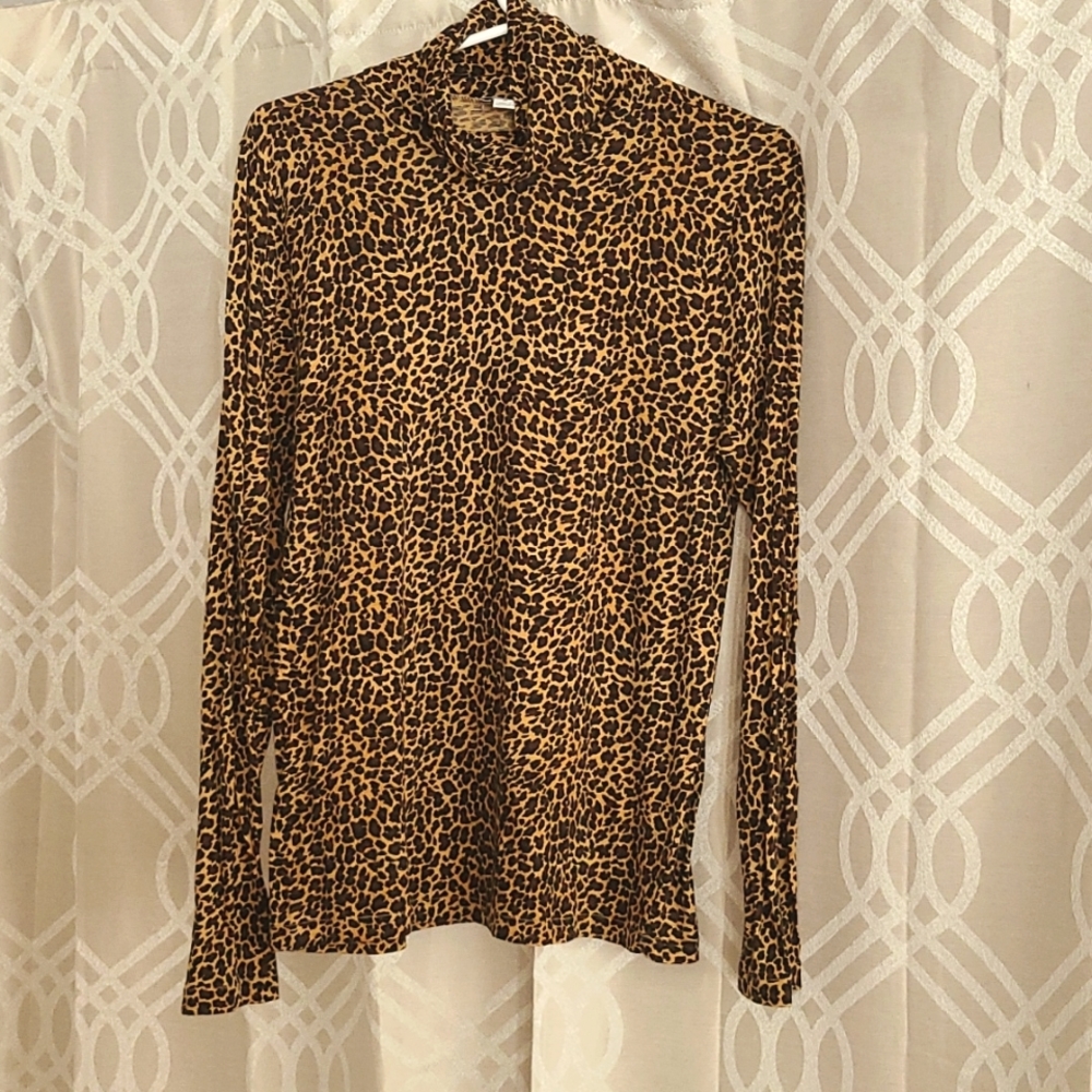 J. Crew Leopard printed Turtleneck